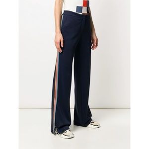 Akris Punto Marla Wide Leg Stripe Trouser Pants 10